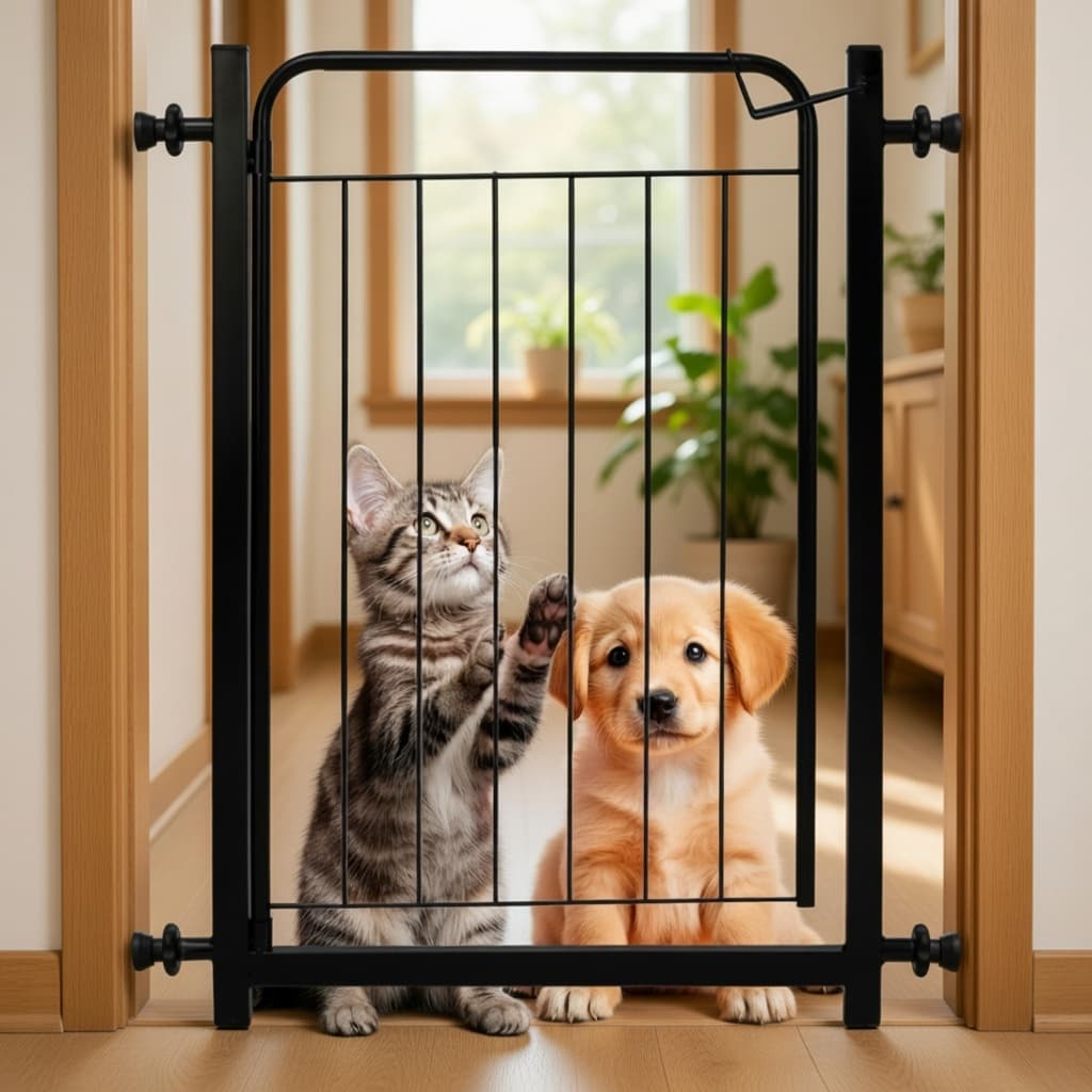 Grade Portão Proteção Criança Bebe Cão Corredor 110 Á 115cm Reforçado Portaozinho Para Cachorro Pets Marca Itagold