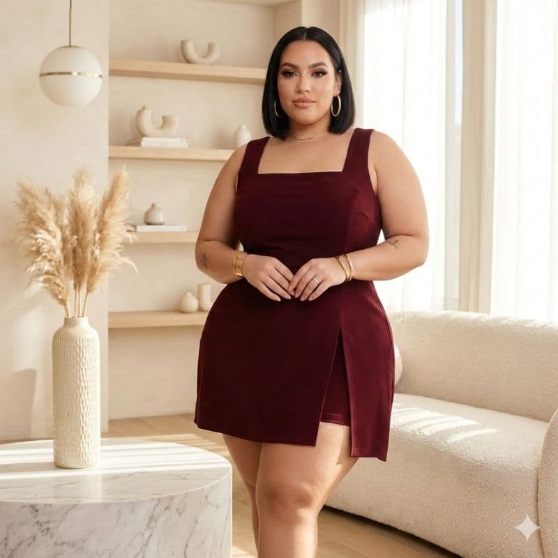 Tendência da Moda Plus Size!Vestido Macaquinho feminino short saia super confortável e estiloso