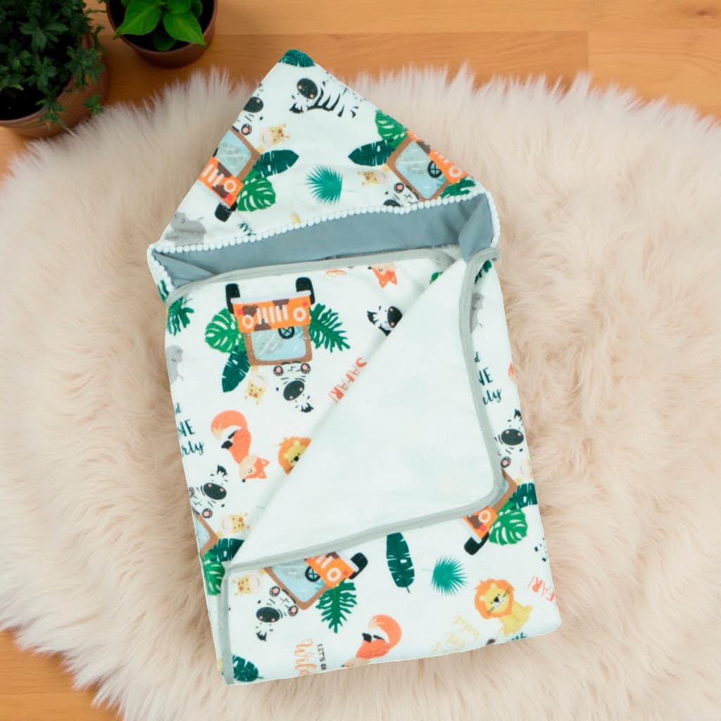 Toalha de Banho Bebê Infantil Menina Menino Forrada com Fralda