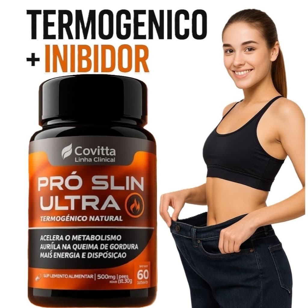 Suplemento Termogênico Pro Slin Ultra 60 Cáps –Energia e Desempenho Diário - Cafeína+Guaraná+Taurina