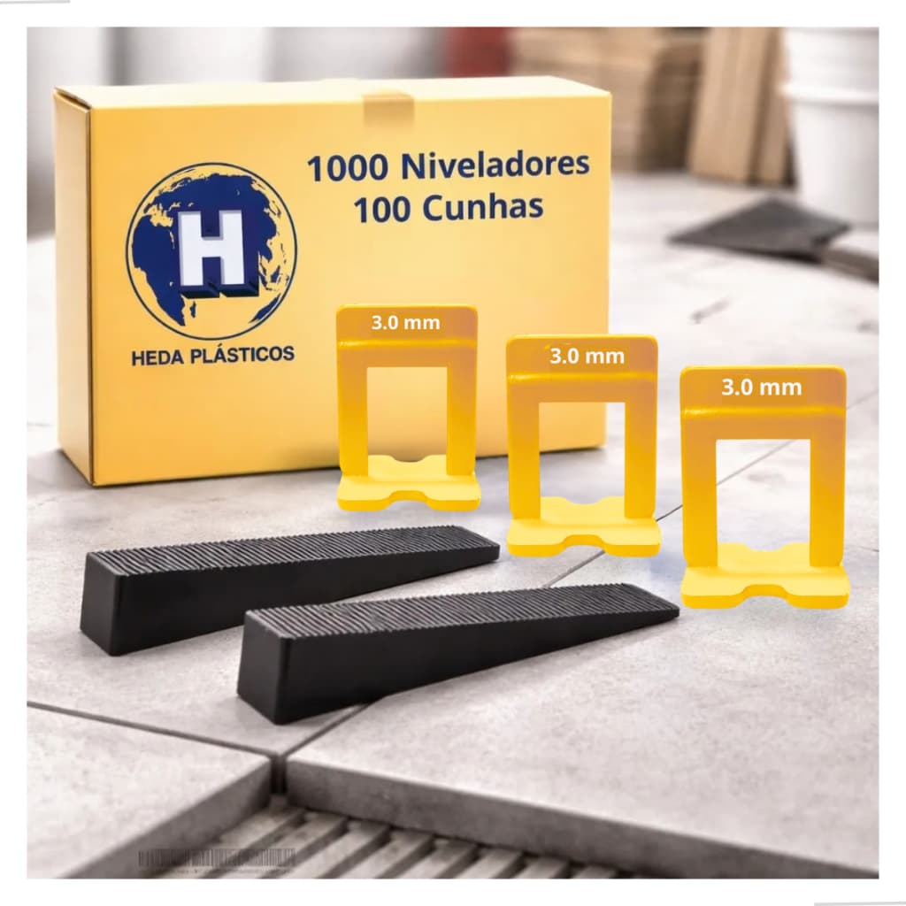 1000 Espaçador Nivelador Piso 3mm Mais 100 Cunhas Slim material novo