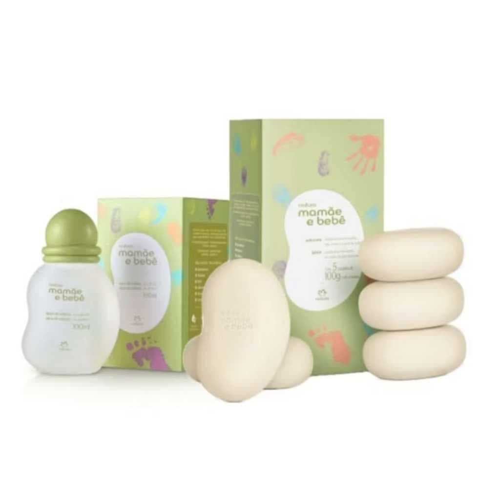 Kit Presente Cuidados Mamãe Bebê Colônia Sabonete Hidratante Lenço Bolsa Shampoo Condicionador Natura Original