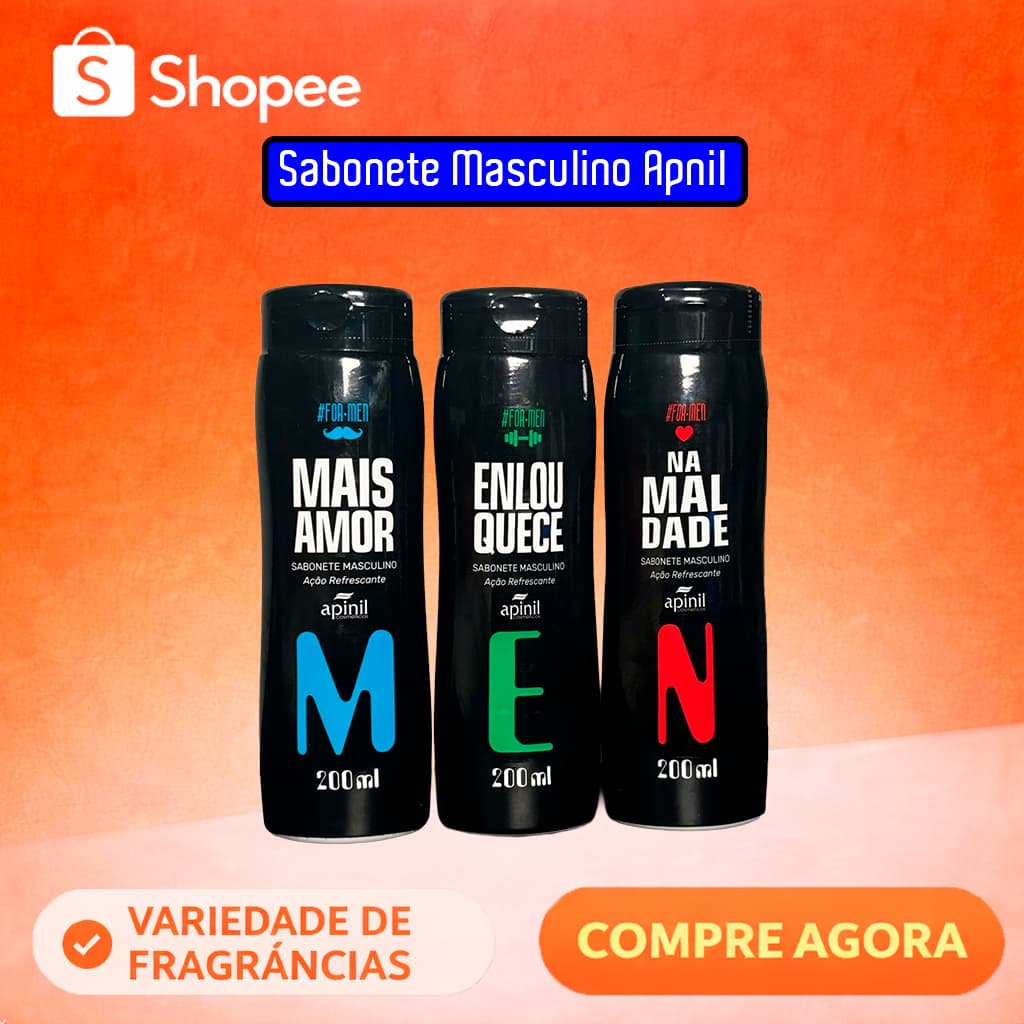 Sabonete Masculino Apinil 200ml – Ação Refrescante – Higiene Íntima Masculina