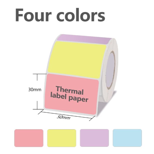 Etiqueta Adesiva Térmica Economy 50*30mm 3 Rolos 4 Cores, para impressoras de etiquetas térmicas M50, M57 e L100