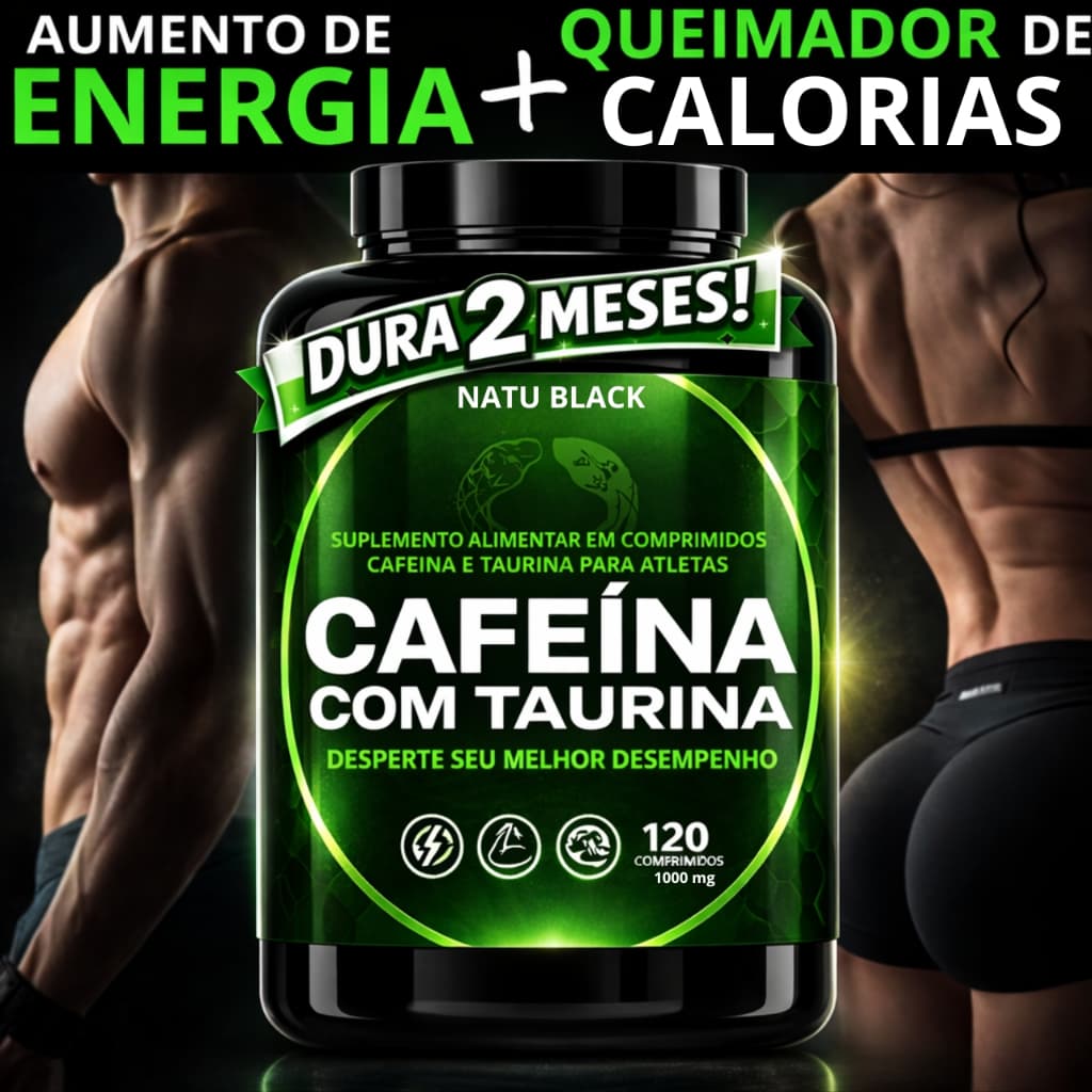 Cafeína com Taurina Pré Treino Termogenico Acelera o Metabolismo Energia Foco Desempenho Físico