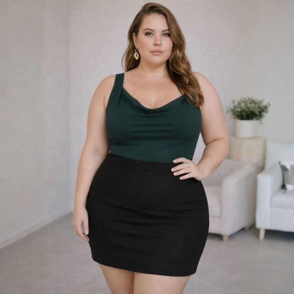 Shots Saia Bengaline Cintura Alta Moda Cores Plus Size Feminino Modeladora Confortavel