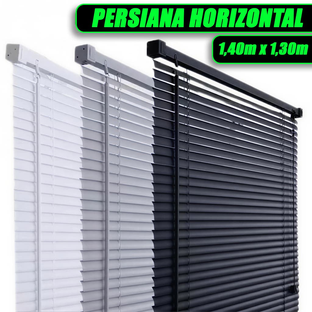 Persiana Horizontal 1,40x1,30 PVC 25mm Janelas Sala Quarto Escritório