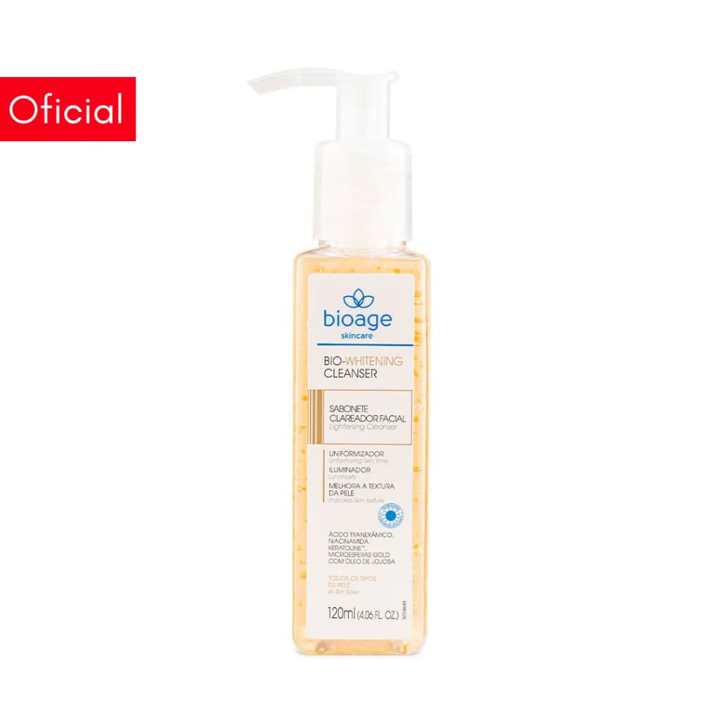 Sabonete Facial Clareador Uniformizador e Iluminador - Bio-Whitening Cleanser Bioage 120ml