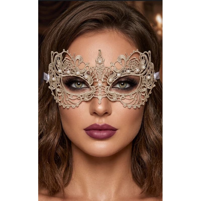 máscara luxo veneziana c perolas  delícadas chá Langerie festa Halloweencarnaval baile