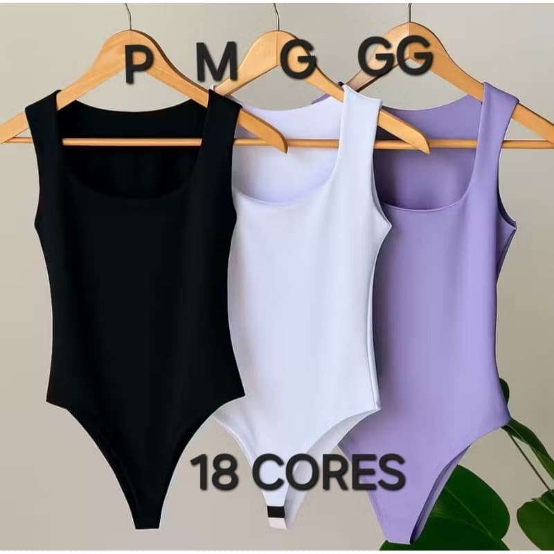 Body Feminino Com Decote Quadrado Tendencia Verão 2026 Bory Básico Elegante