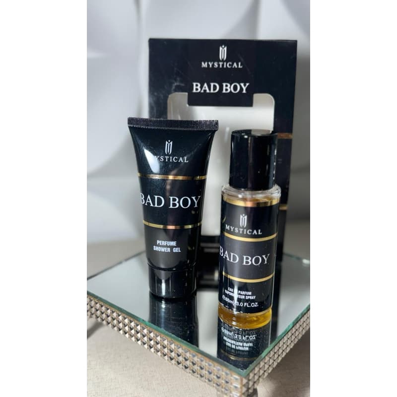 Kit Perfume Mystical Bad Boy 88ml + Shower Gel - Original KF Imports
