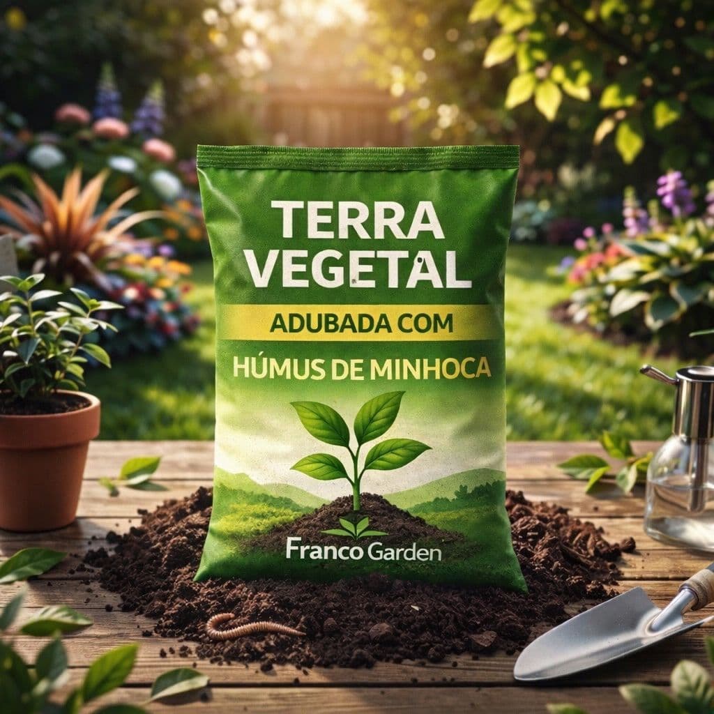 Terra Vegetal Orgânica Adubada com Húmus de Minhoca até 10KG - Planta Jardim Adubo Solo Plantio