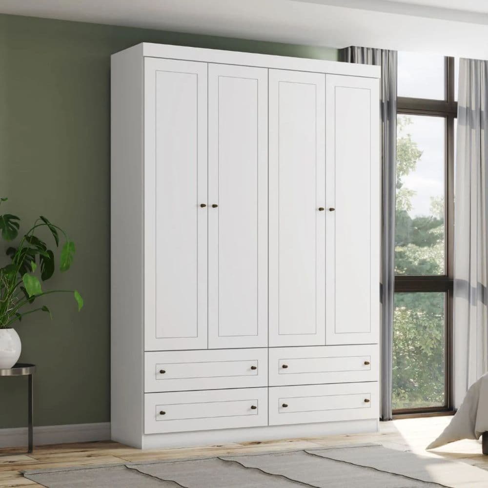 Guarda-Roupa 4 Portas 4 Gavetas Americano Henn