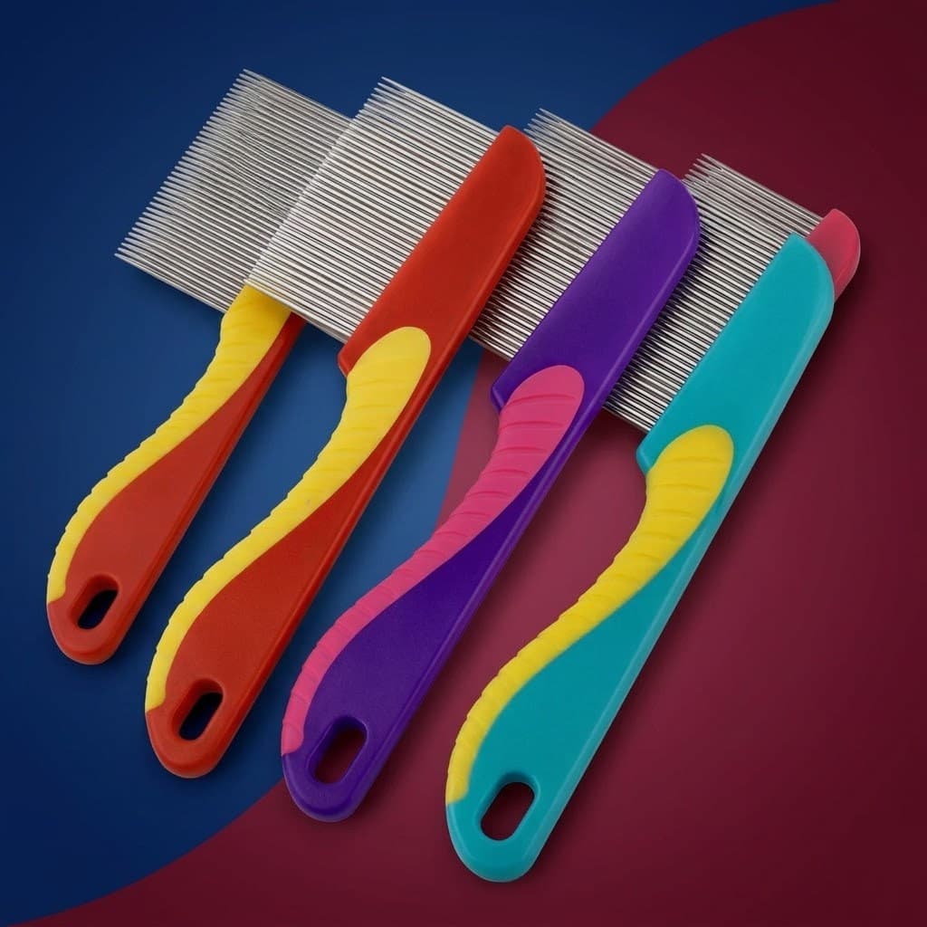 Pente Fino Anti Piolho Lêndeas Aço Inox Removedor Pulga Cães Gatos Adulto Criança