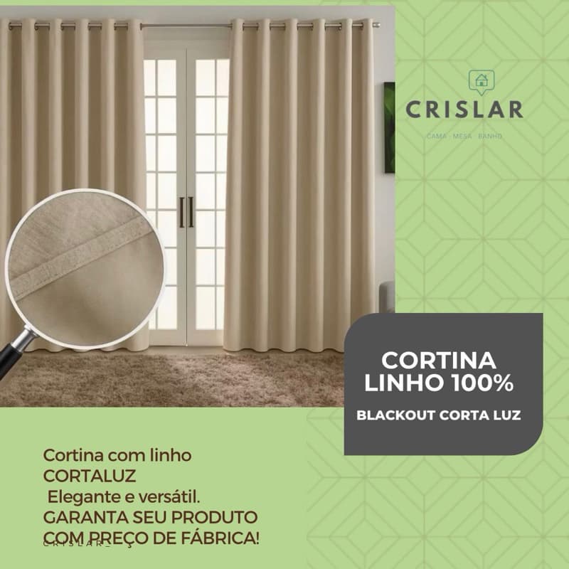 Cortina Linho 100% Blackout - Elegância e Escuridão Total