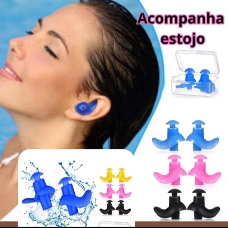 Tampões de Ouvido Protetor Auditivo Natação Mergulho Dormir Ronco Barulho