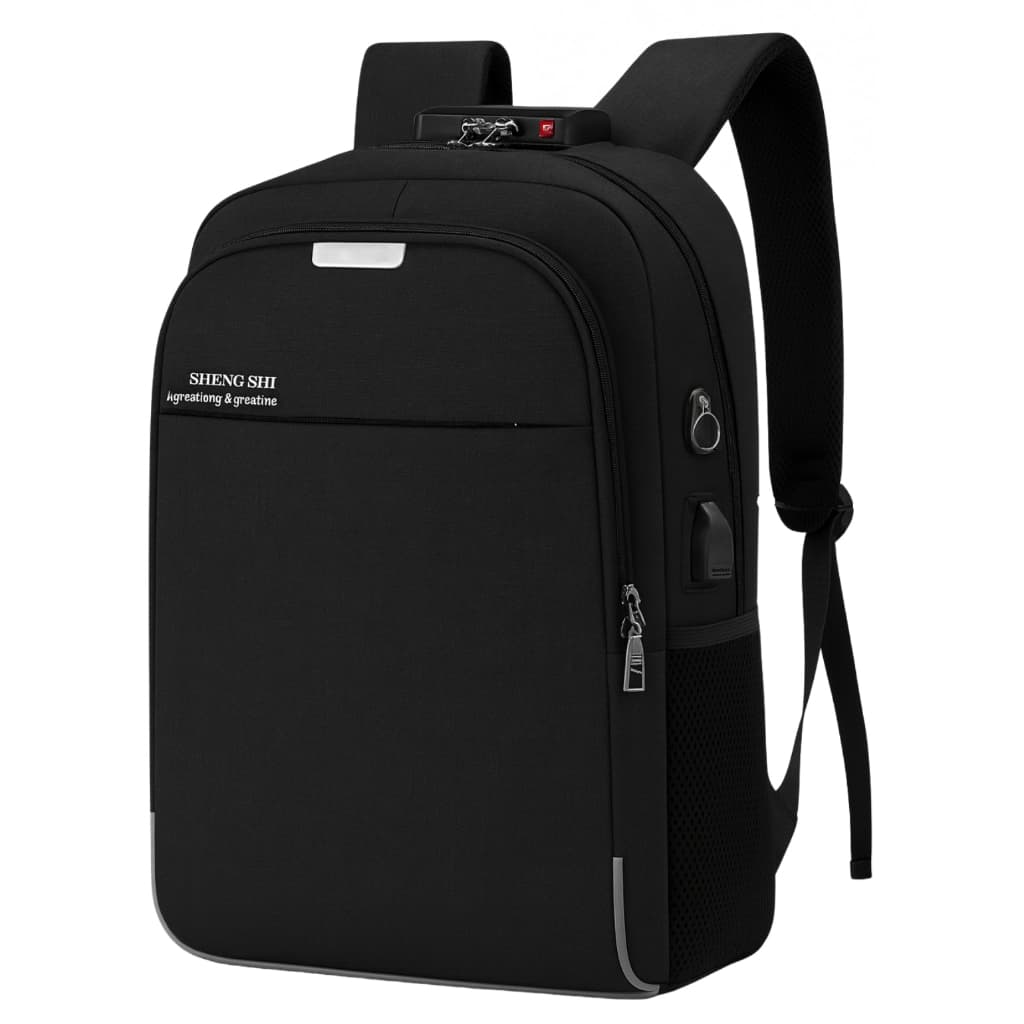 Mochila Antifurto Bolsa Masculina Feminina Mala Notebook USB Reforçada Cadeado Impermeável Grande Viagem Trabalho Preta