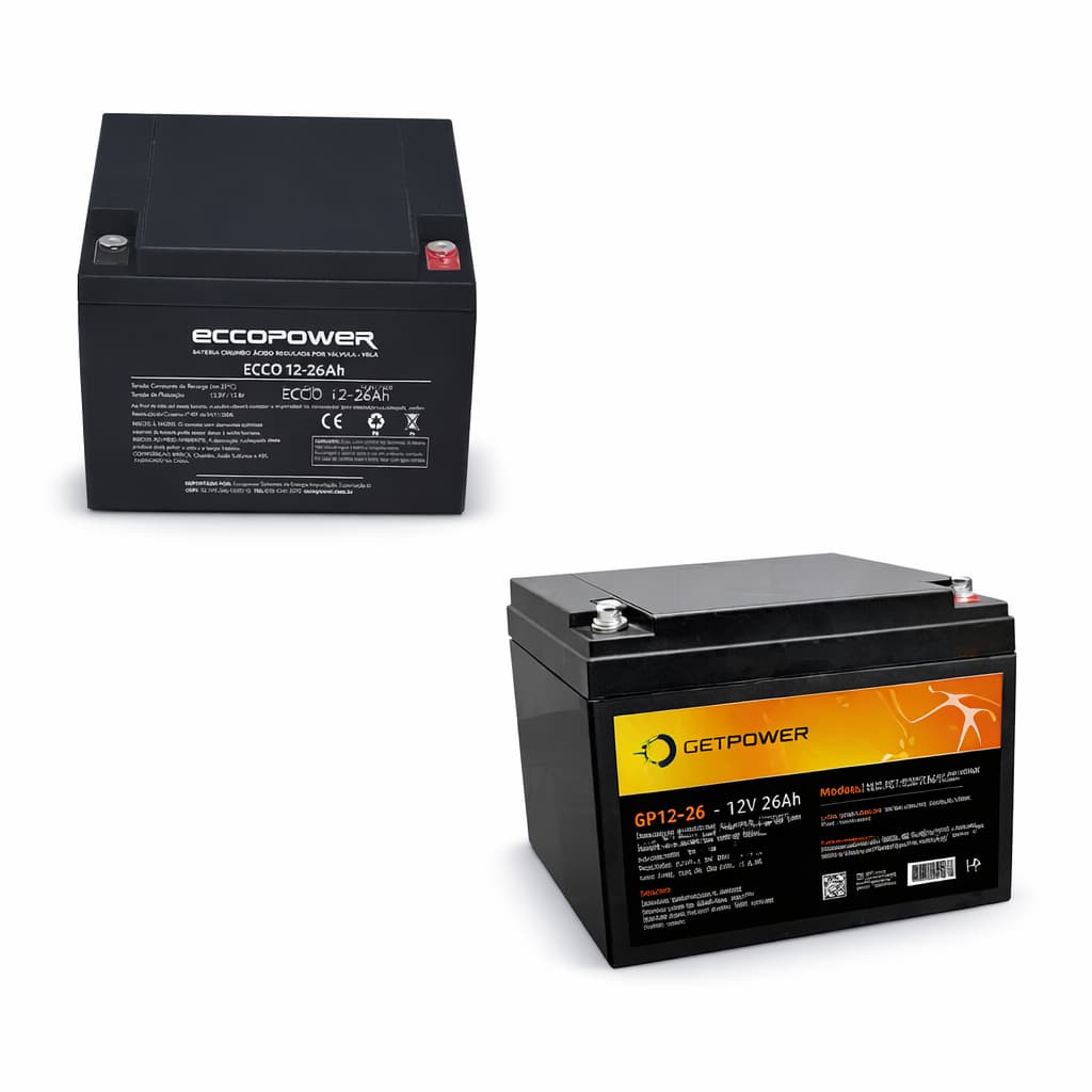 Bater!a Multimarcas 26Ah - 12V / Nobreak, UPS, CFTV, Alarme, Servidor, Automação