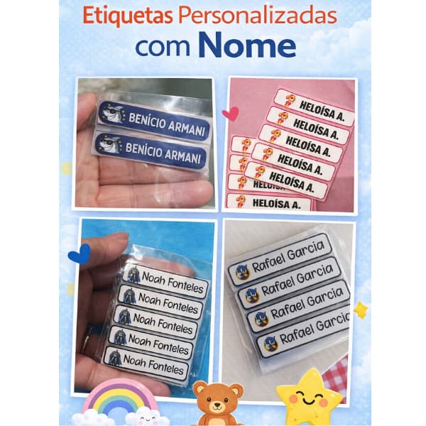 Etiquetas termocolantes para uniformes, roupas ou qualquer peça em tecido