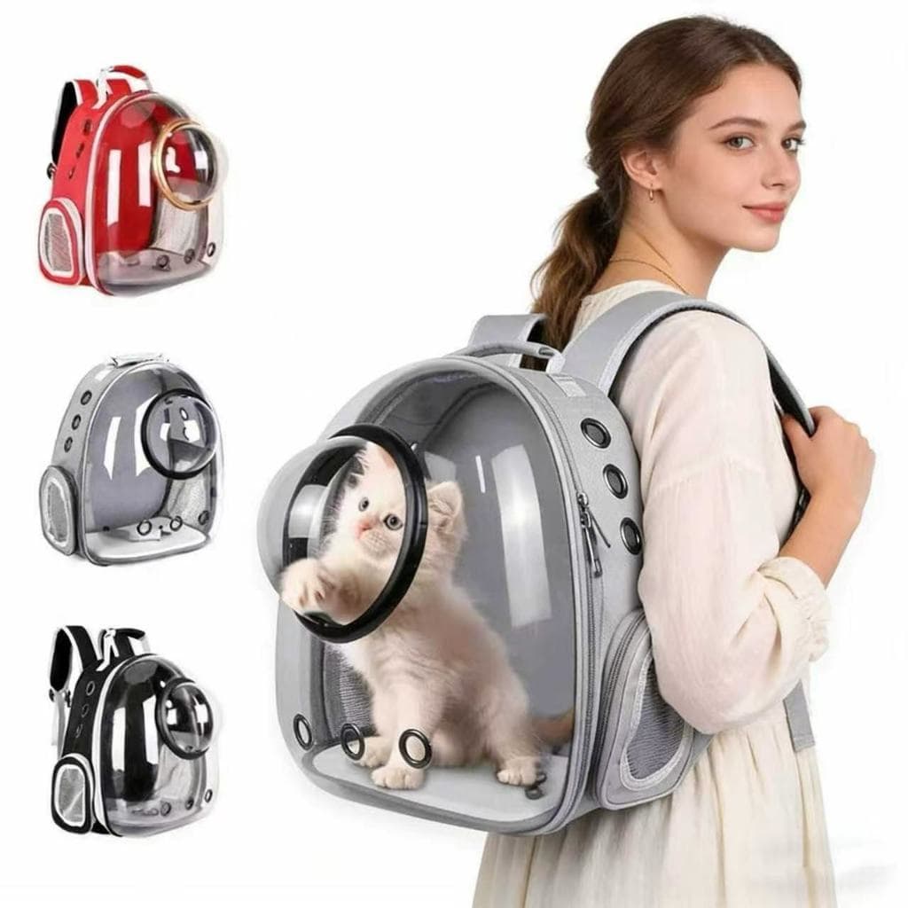 Mochila transparente para animais de estimação com cápsula espacial panorâmica, para cães e gatos-Confortável e prática