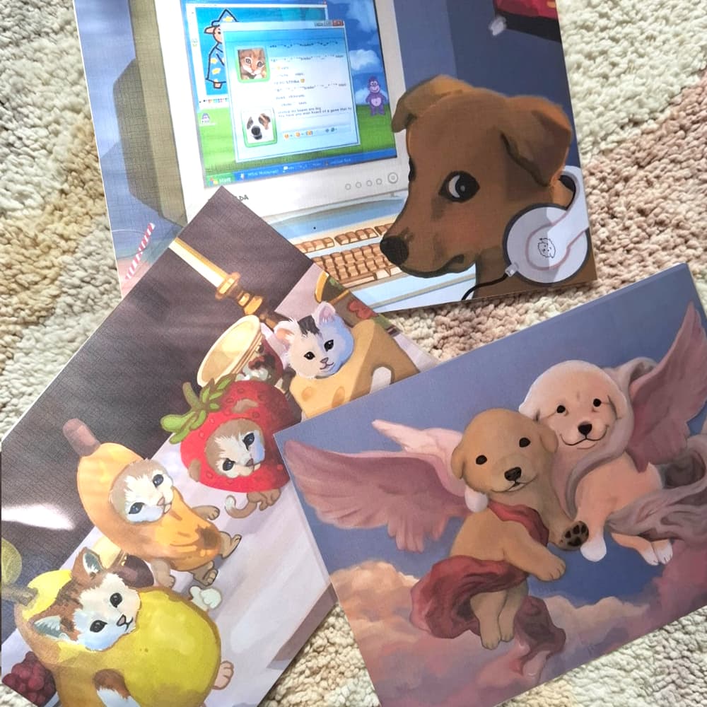 print desenhos cachorrinhos e gatinhos plastificado