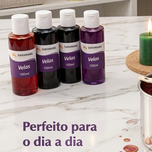 Corante Líquido para Velas 100ml Saramanil Corantes Diversas Cores