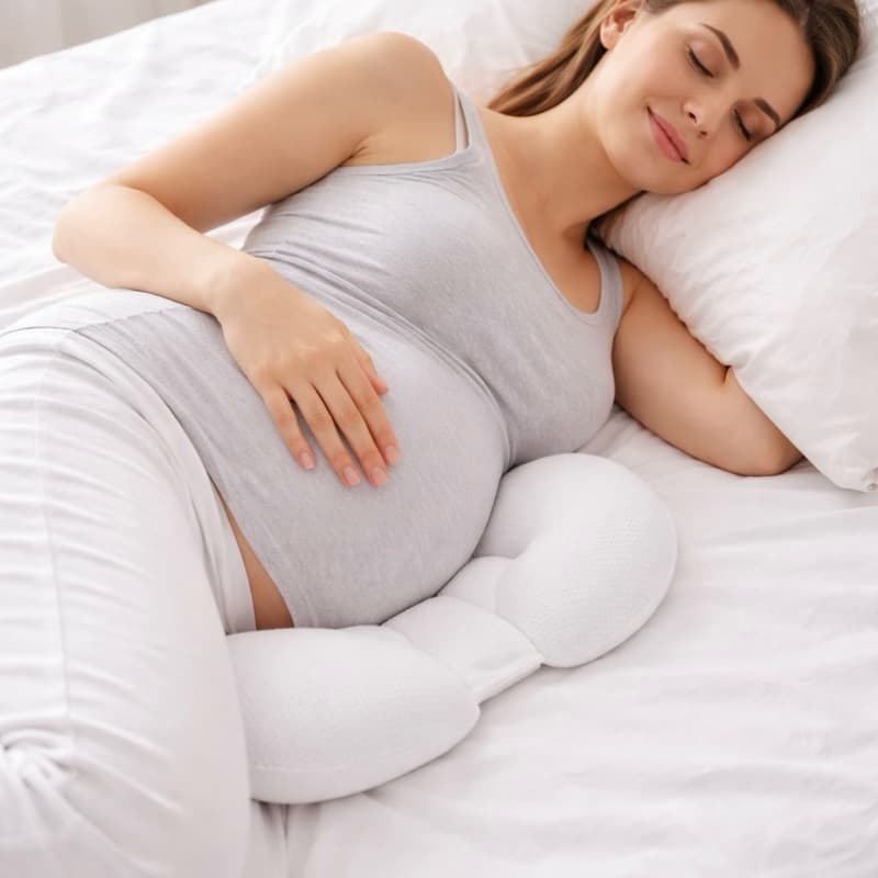 Almofada Travesseiro Apoio Ajustavel para Grávida Gestante Maternidade Tecido Aveludado Soft