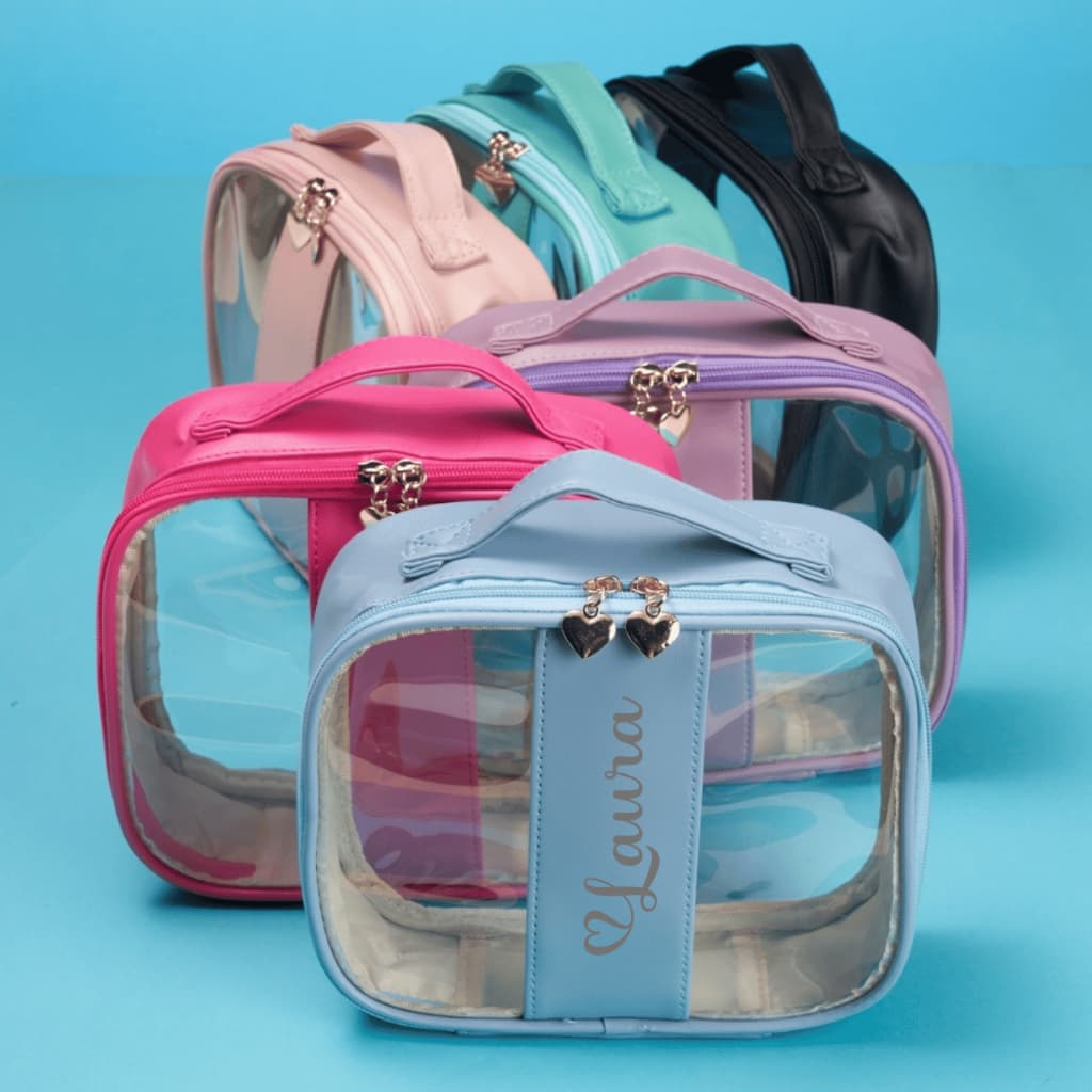 Bolsa Nécessaire Personalizada Organizadora Maquiagem Viagem Transparente Impermeável