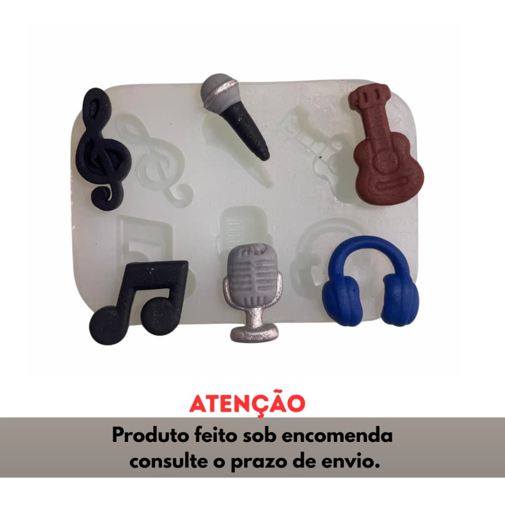 Molde de Silicone para apliques de Artesanato - Musical