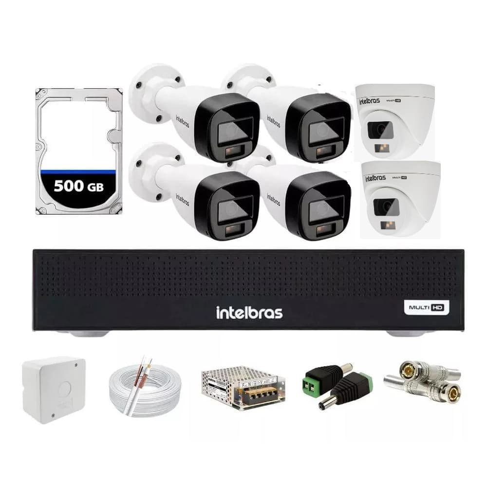 Kit 6 Cameras Vhd 1120 Full Color  e Dvr 8 Canais