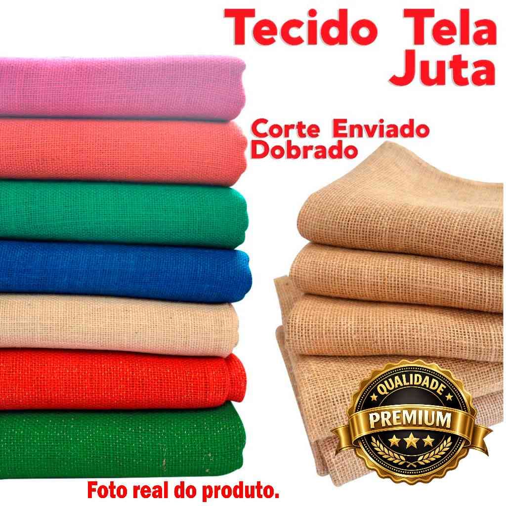 Tecido Tela Juta com 1,00m de largura Excelente Qualidade Cru e Colorida enviado DOBRADO Importada
