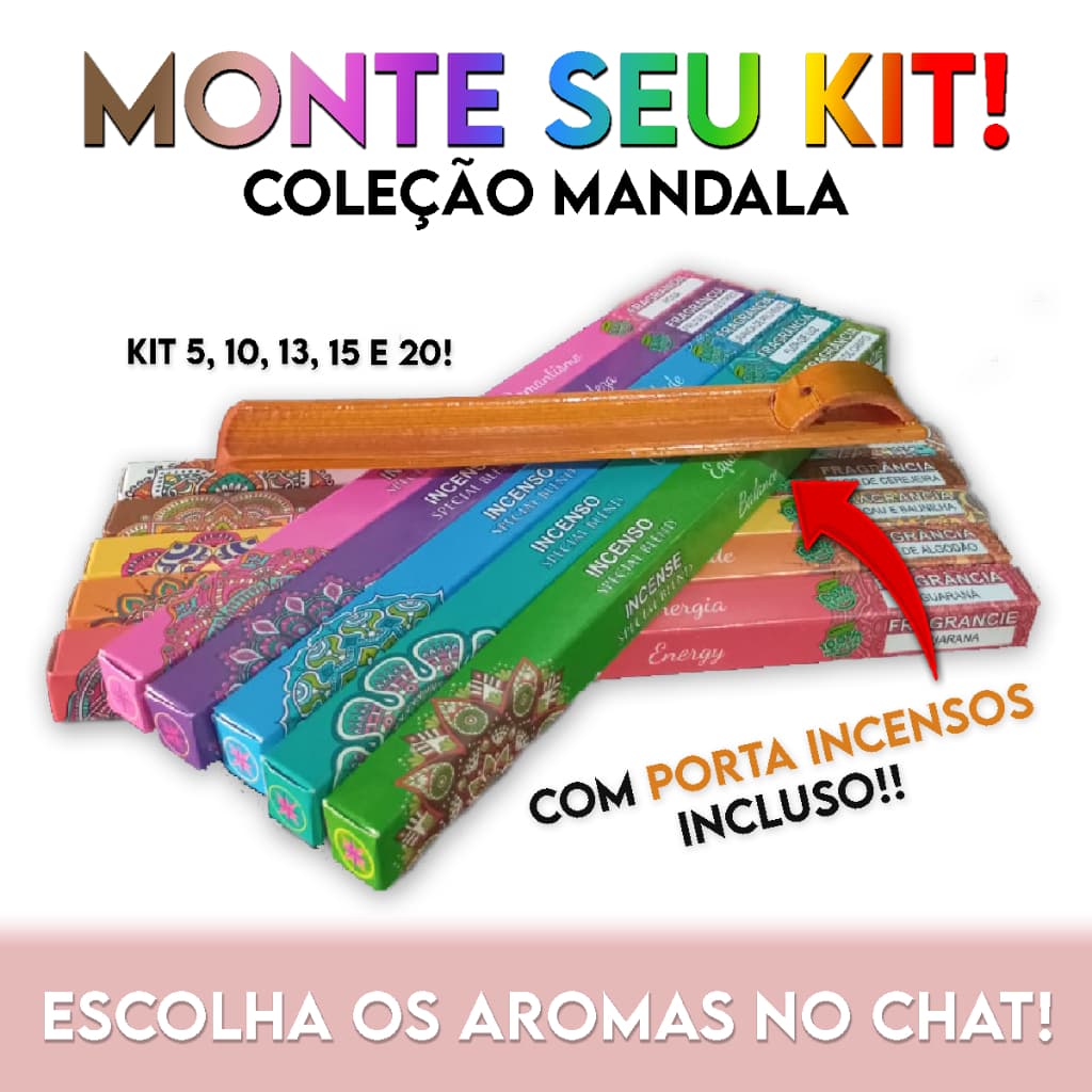 Incensos Coleção Mandala + Incensário - MONTE O SEU KIT! (ESCOLHA SEUS AROMAS)