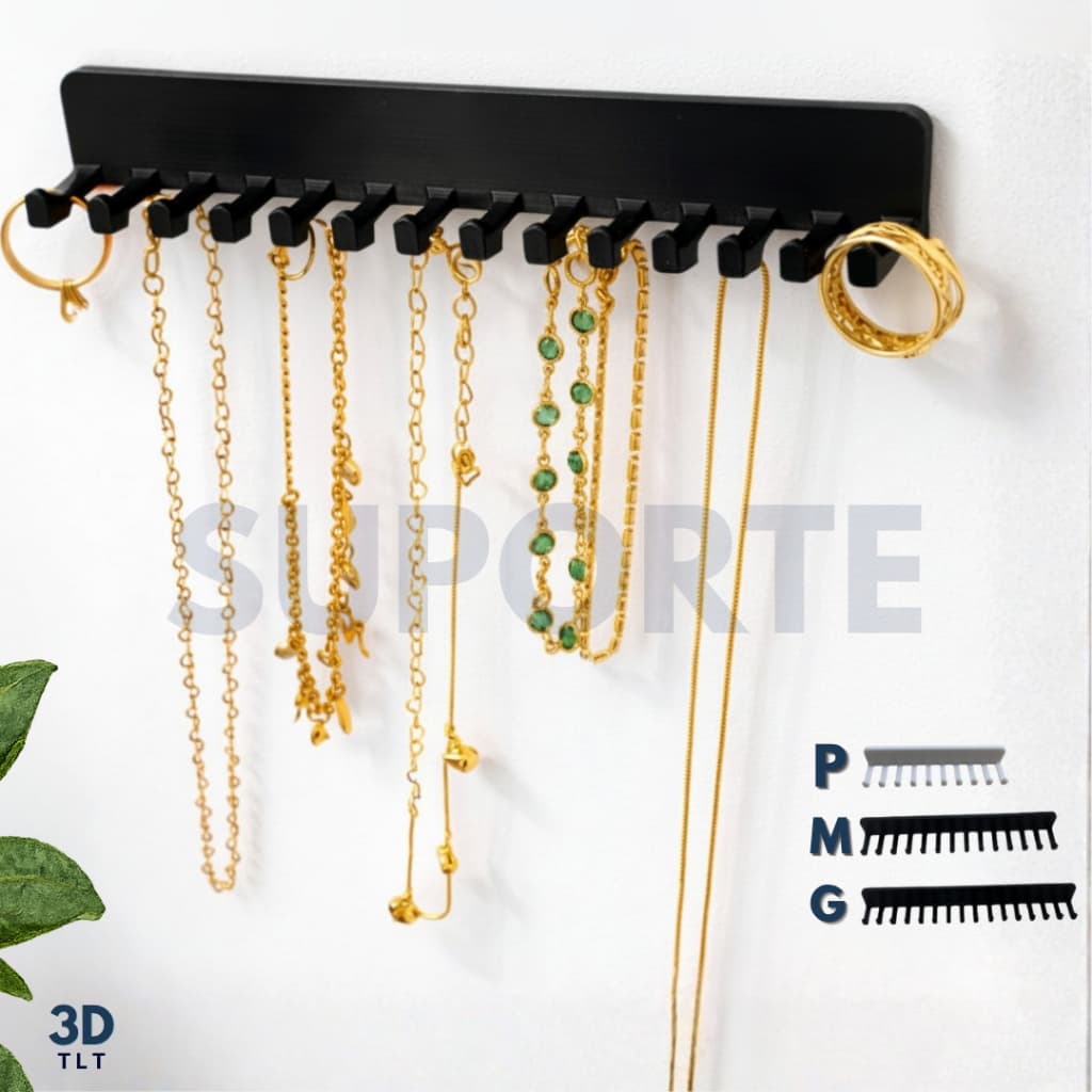 Organizador Suporte de Joias Expositor para Bijuterias com Fixação Versátil Fita Dupla Face