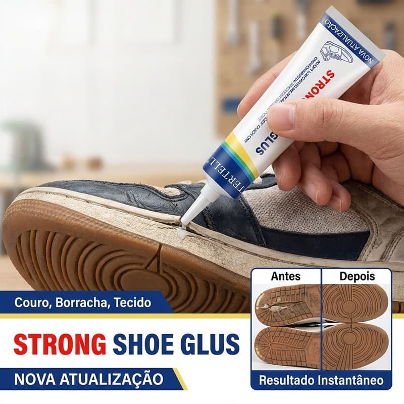 Cola Multiuso Sapatos Couro Lona Borracha Secagem Rápida Resistente 60ml