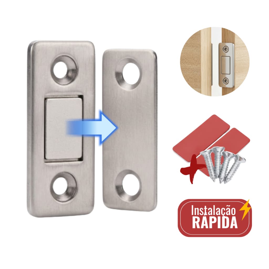 Fecho Magnético Armário Porta Gaveta Neodímio Trava Guarda Roupa Forte Imã