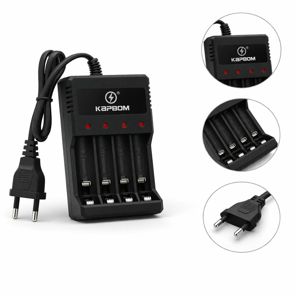 Carregador de Pilha AA e AAA Bivolt Kapbom Rápido