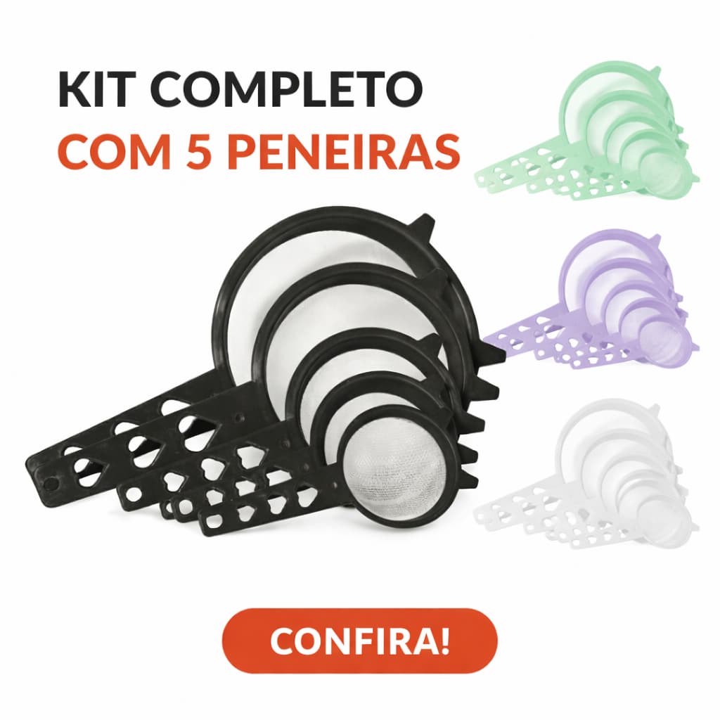 Kit 5 Peneiras de Plástico para Cozinha Multiuso BPA Free