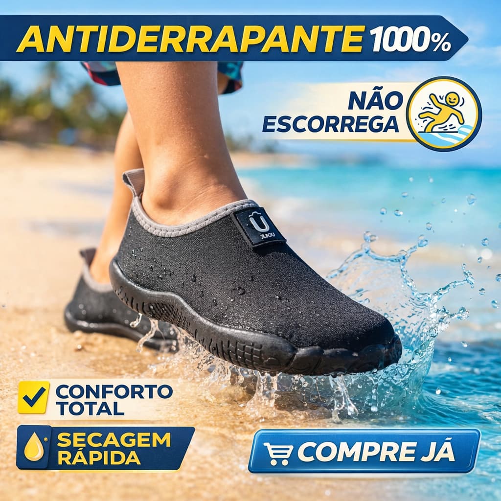 Sapatilha Aquática Infantil Antiderrapante Calce Fácil Praia Rio Piscina Conforto e Segurança