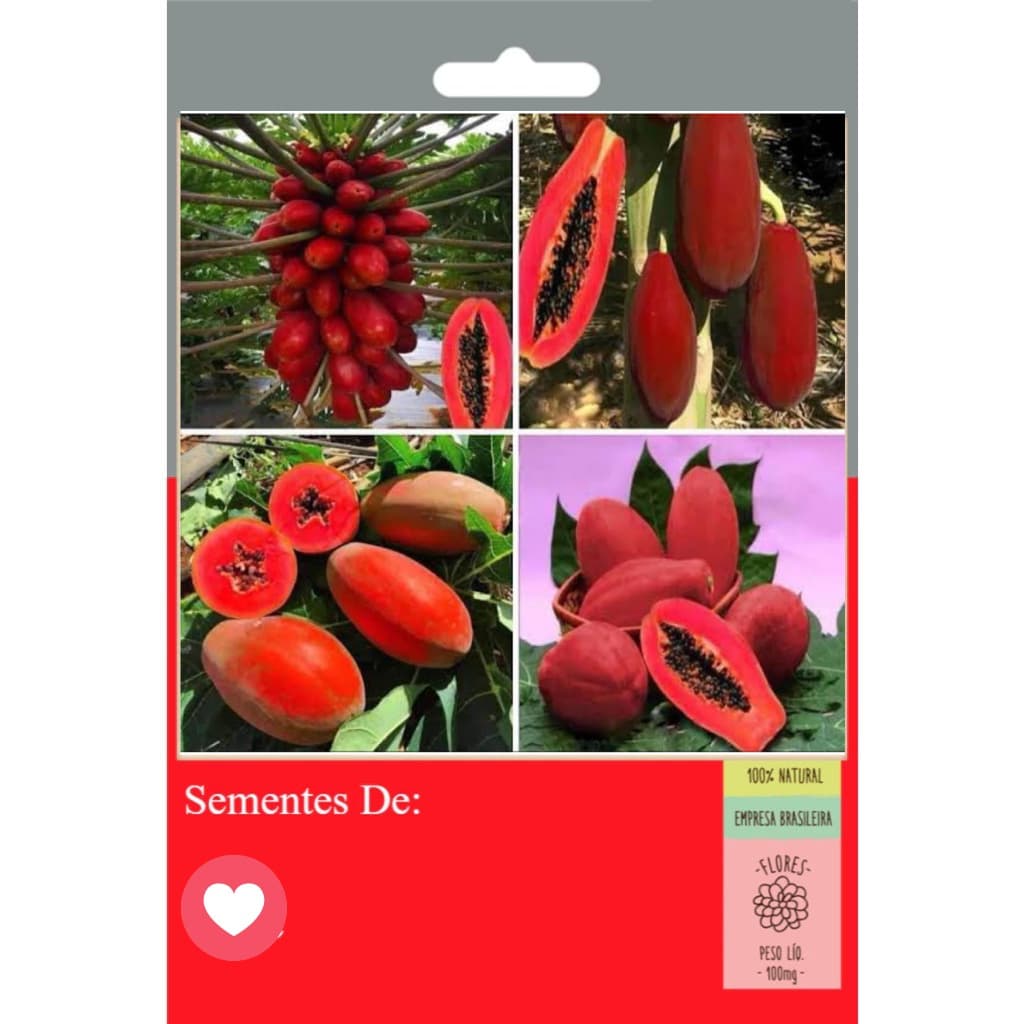 25 Sementes de Mamão Vermelho Taiwanês