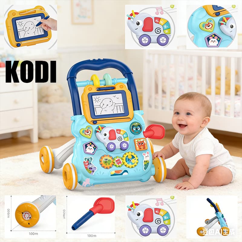 Andador Infantil Empurrador Musical Didático com Quadro Mágico Educativo para Bebê-P20