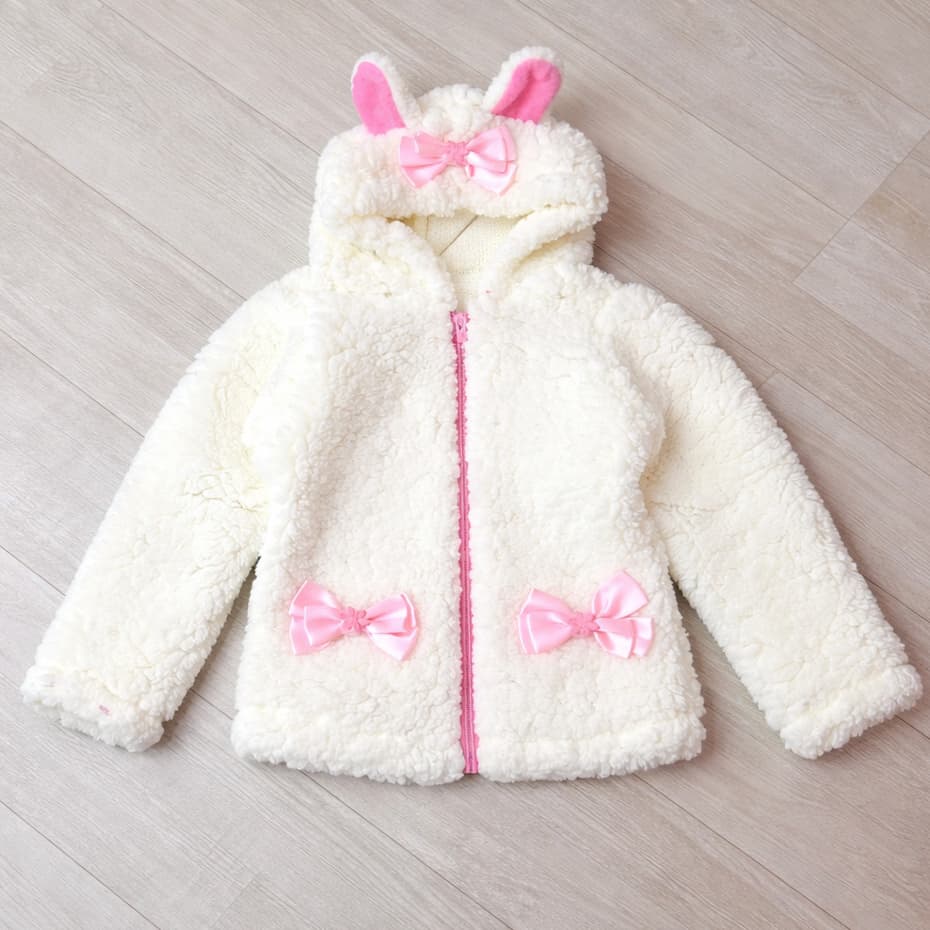 Casaco Teddy Infantil Menina Capuz Touca com Ziper Ted Tedy Forrado Quente Jaqueta Infantil