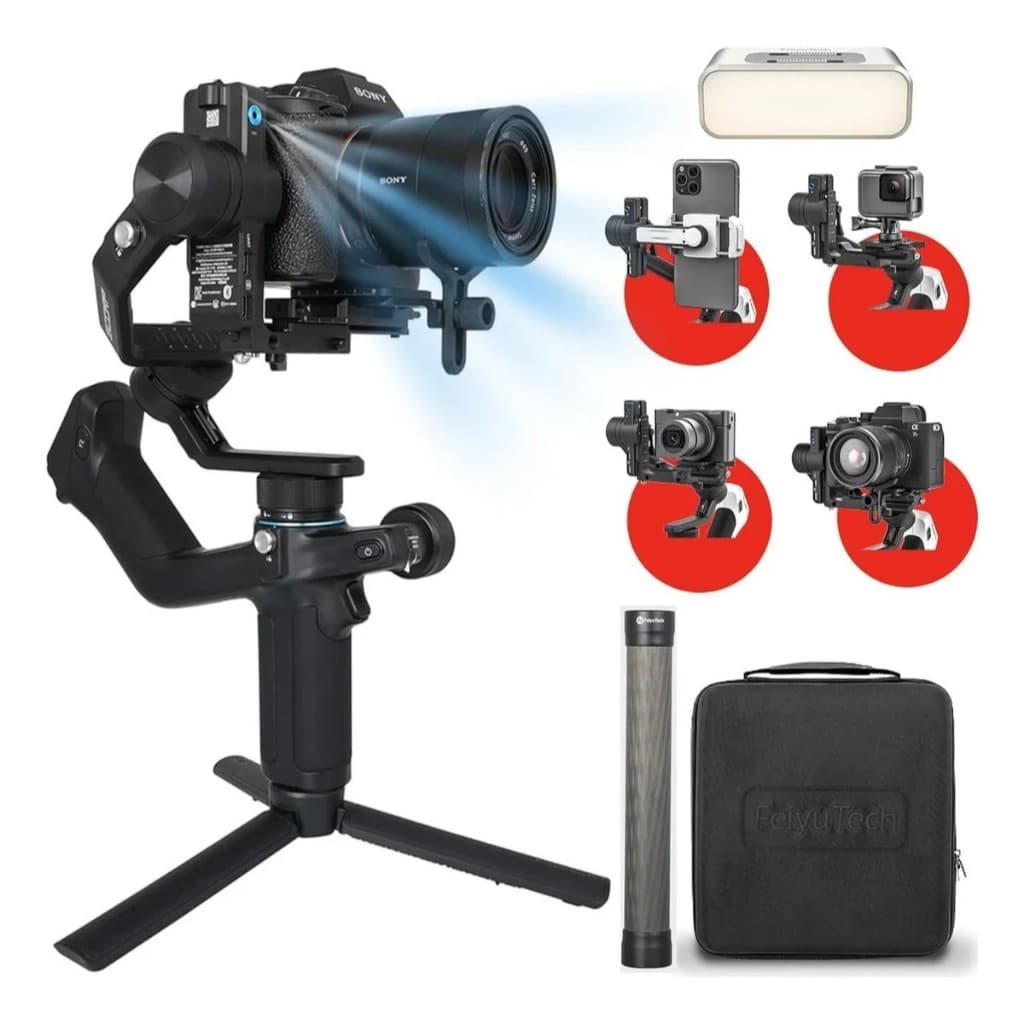Feiyu SCORP-Mini 2 Kit Estabilizador Gimbal Para Câmera Gopro Phone Gimbal portátil de 3 Eixos AI Tracking