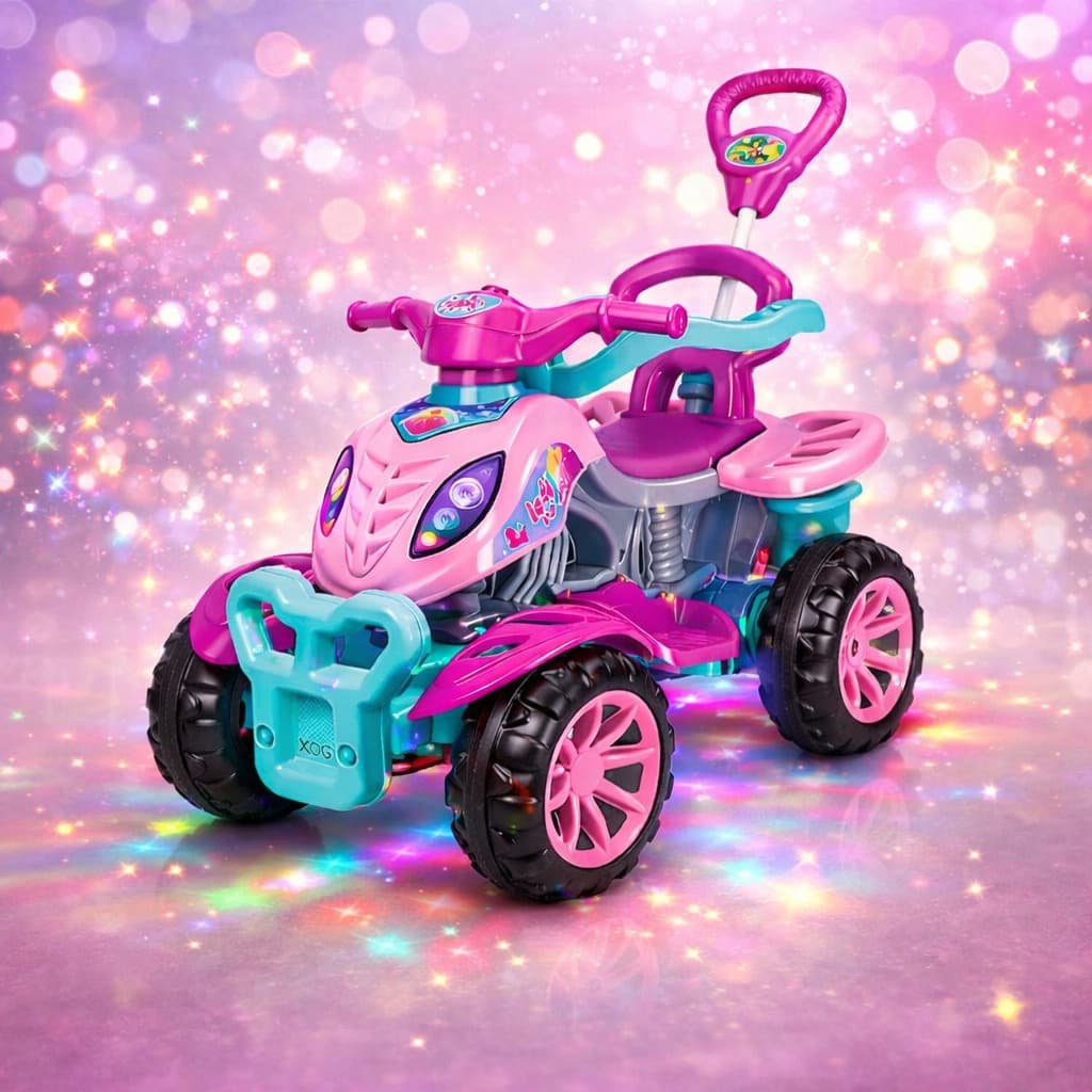 Carrinho Passeio e Pedal c/ Empurrador Quadriciclo Lady Star -  Maral