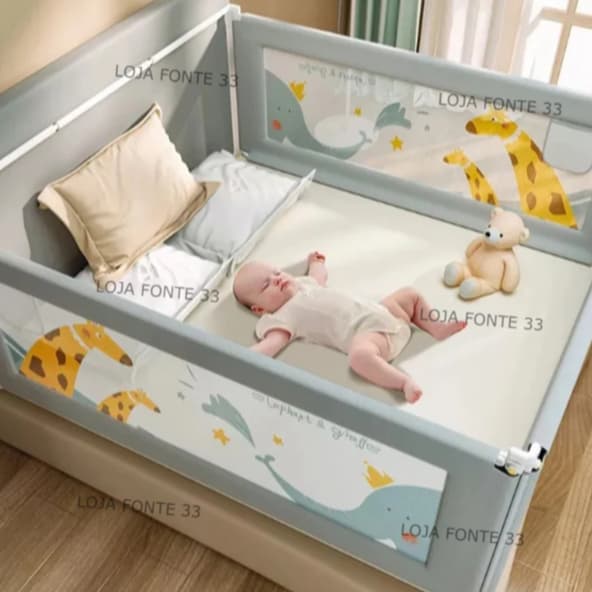 Grade de Cama para Proteção Infantil Idosos Bebê Articulável 1,5m 1,8m 2m  ref: pakey - X