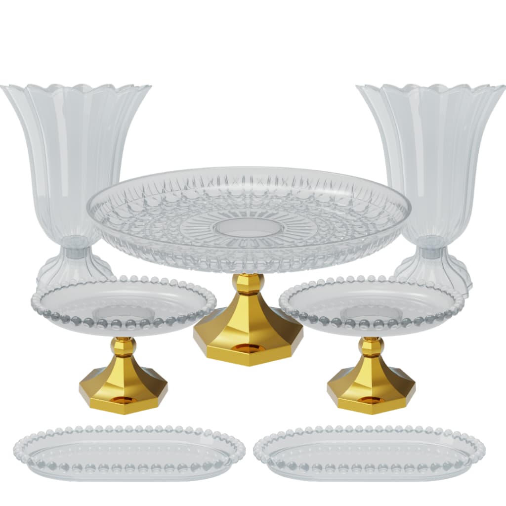 Kit Cristal  7 Peças Decorativo Mesa Festas Cerimônia Eventos Aniversários