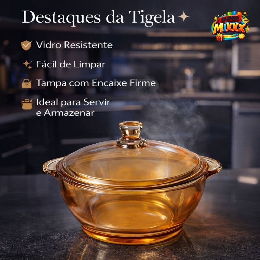 Travessa de Vidro Âmbar 700ml | Elegância e Sofisticação