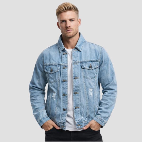 Jaqueta Jeans Masculina Clássica Cintura Ajustada Casual Garantindo Toque Moderno Elegante P - GG