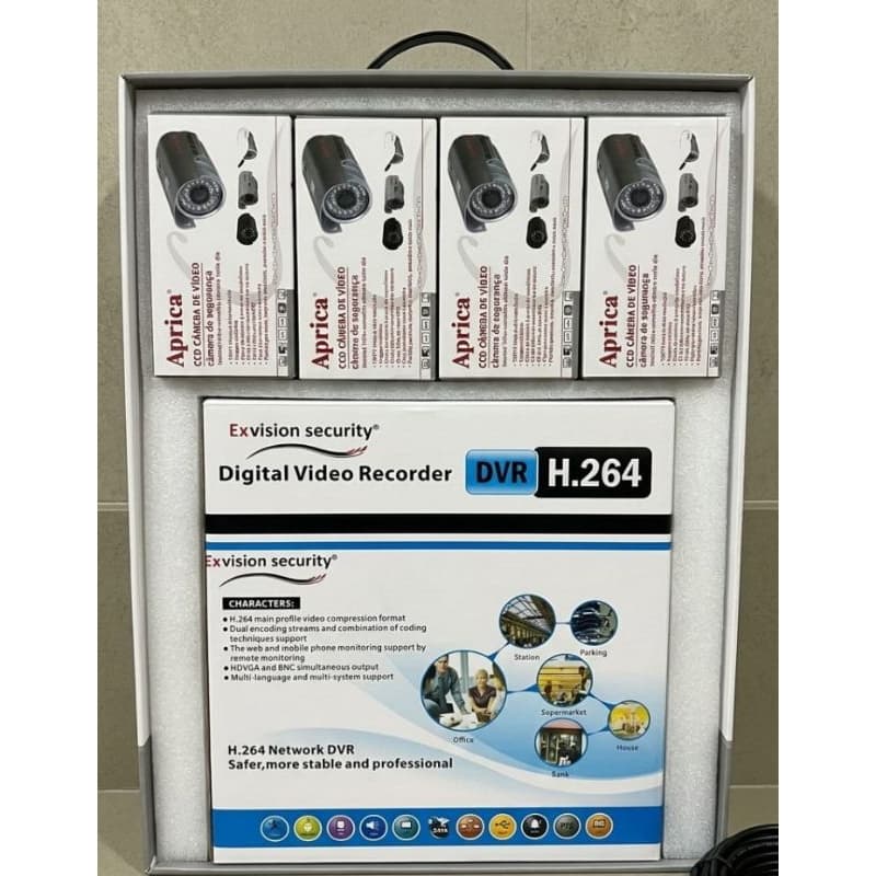 kit gravador e câmeras DVR H.264 16 canais.