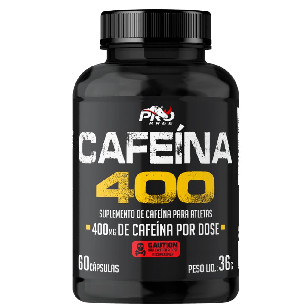 Cafeína 400 Extra Forte - Pote com 60 Cápsulas - Pro Rage