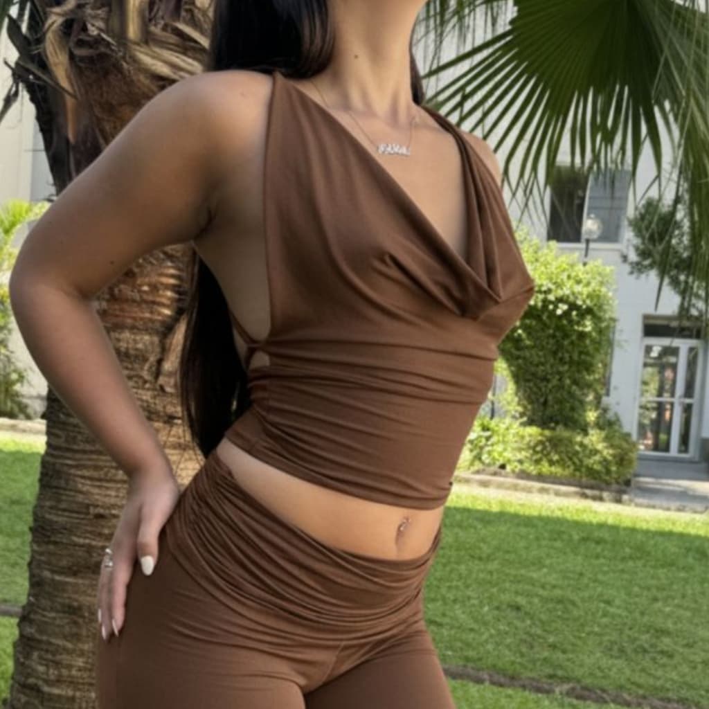 Top Blusa Costas Nuas Decote Degagê Cruzado